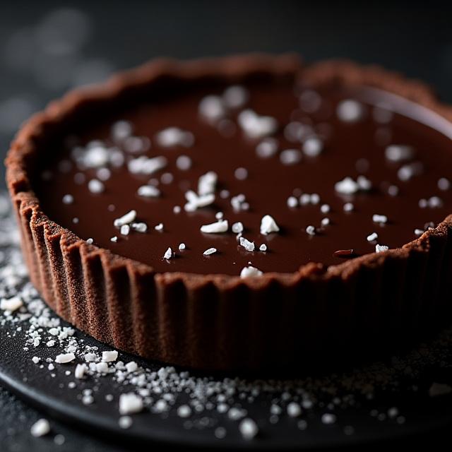 A decadent sea salt chocolate tart.